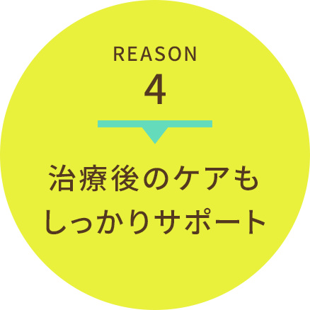 REASON 4 治療後のケアも しっかりサポート